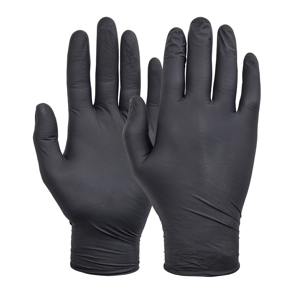 Black Nitrile PF  Gloves Lrg