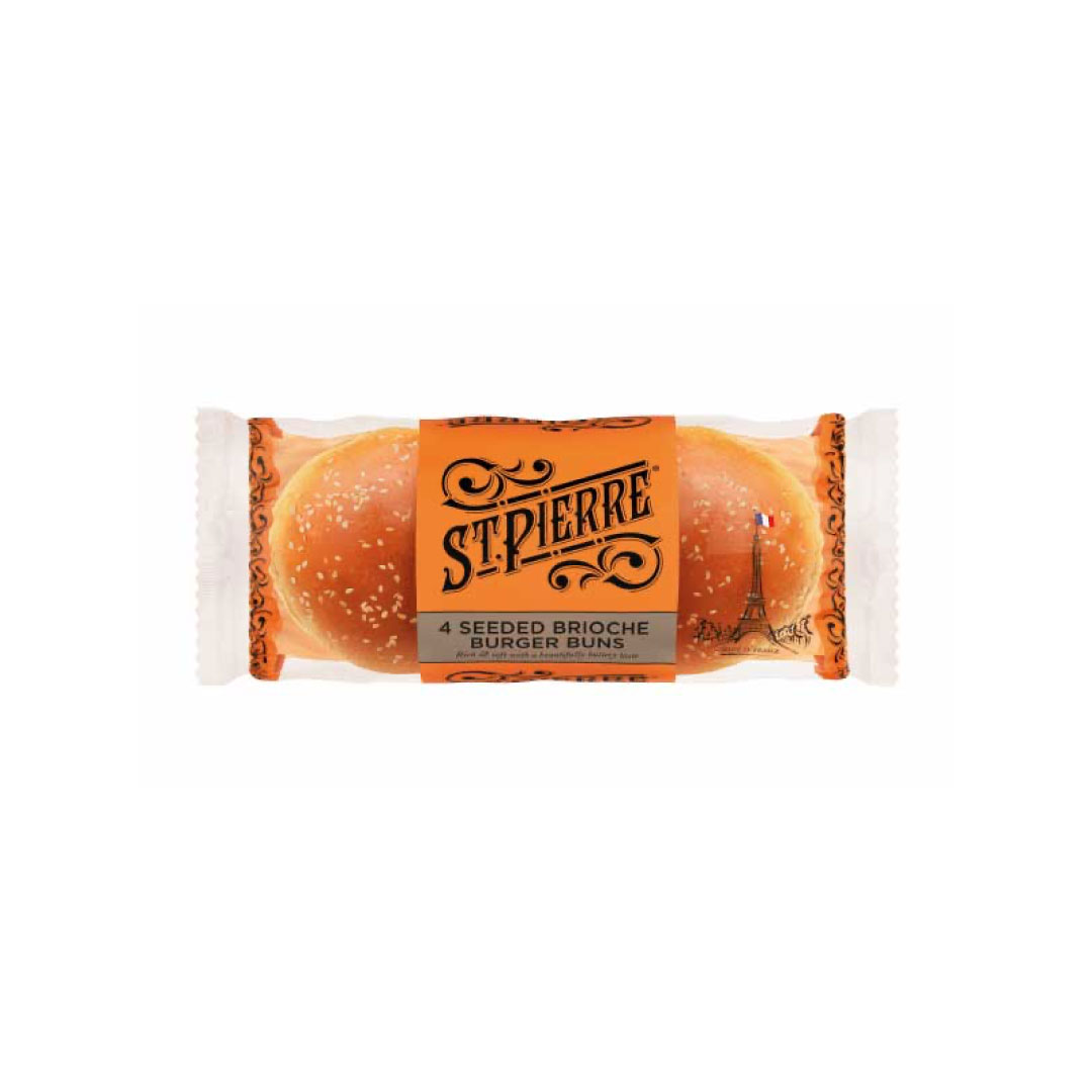  ST PIERRE 4.5" SEEDED BRIOCHE BUN BOX OF 36PCS (9 X 4)