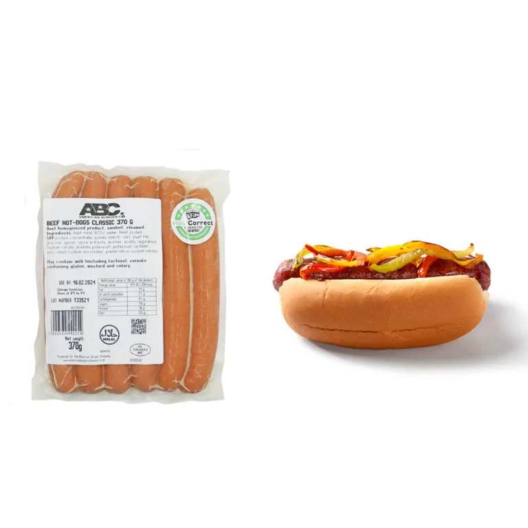 ABC BEEF HOT-DOGS CLASSIC 370G PACK (BOX = 26 X 370G)